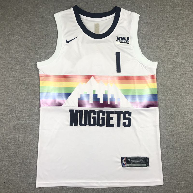 Men Denver Nuggets #1 Porter jr White Game 2021 Nike NBA Jersey